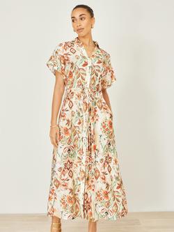 Yumi Flutter Sleeve Boho Maxi Dress, Ivory, Ivory