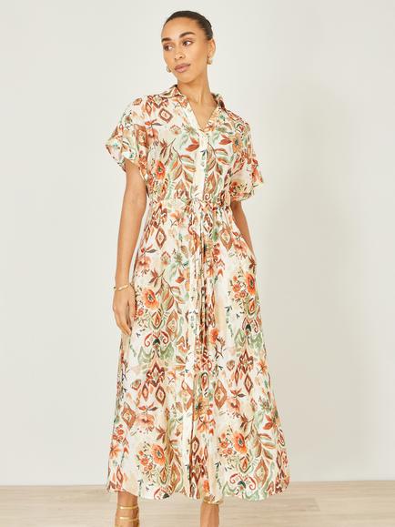 Yumi Flutter Sleeve Boho Maxi Dress, Ivory, Ivory
