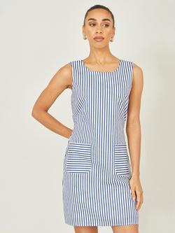 Yumi Stripe Sleeveless Shift Dress, Blue, Blue