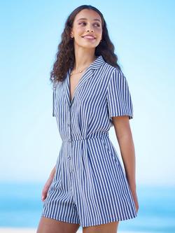 Yumi Stripe Playsuit, Blue/White