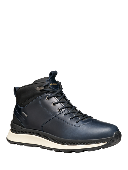 Geox Spherica Actif X2 ABX Leather Waterproof Lace Up Ankle Boots, Navy - view 2, Navy