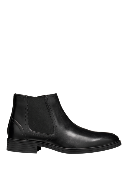 Geox Thorian Wide Fit Leather Chelsea Boots, Black, Black
