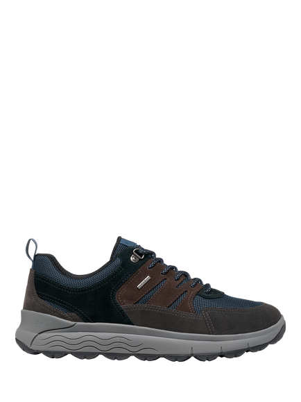Geox Spherica 4X4 ABX Waterproof Lace Up Trainers, Moka/Navy, Moka/Navy