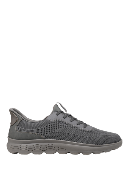 Geox Spherica PLUS Lace Up Trainers, Dark Stone/Stone