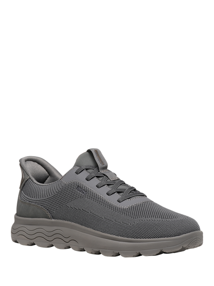 Geox Spherica PLUS Lace Up Trainers - view 2, Dark Stone/Stone