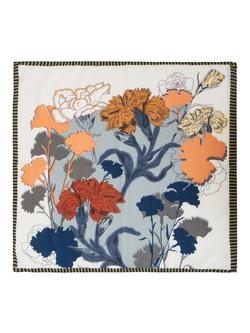 Yumi Floral Placement Square Scarf - view 2, Blue/Multi