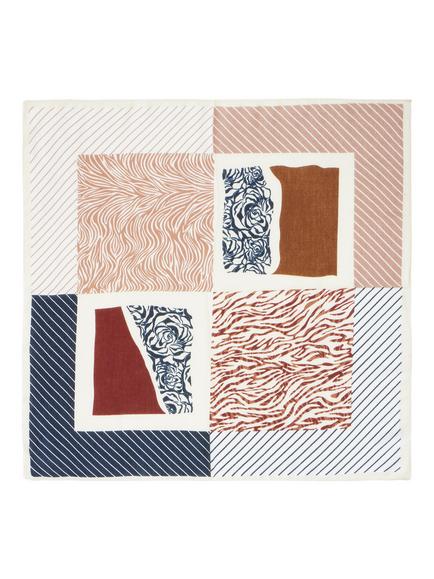 Yumi Stripe Pattern Square Scarf, Multi - view 2, Multi