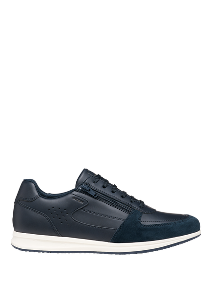 Geox Avery Low Profile Zip Trainers, Dark Navy, Dark Navy