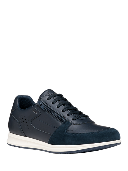 Geox Avery Low Profile Zip Trainers, Dark Navy - view 2, Dark Navy