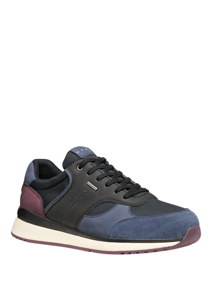 Geox Branthon ABX Wide Fit Waterproof Lace Up Trainers, Navy/Black - view 2, Navy/Black