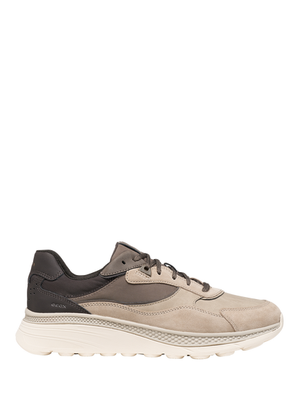 Geox Spherica Actif X1 Lace Up Trainers, Sand/Dark Coffee, Sand/Dark Coffee