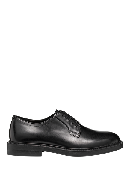 Geox Bexford Wide Fit Leather Lace Up Derby Shoes, Black