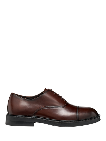 Geox Bexford Wide Fit Leather Lace Up Derby Shoes, Coffee