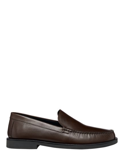 Geox Recanati Leather Loafers, Coffee