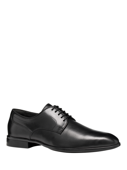 Geox Thalos Leather Derby Shoes - view 2, Black