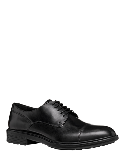 Geox Walk Pleasure B Wide Fit Leather Lace Up Oxford Shoes, Black - view 2, Black