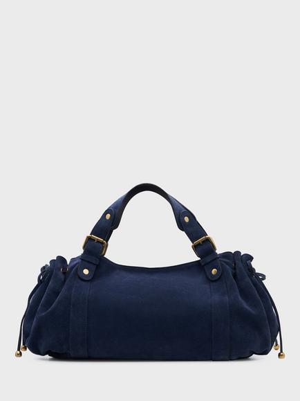 Gerard Darel 24H Suede Shoulder Bag, Ink - view 2, Ink