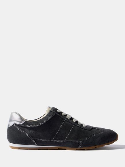 Mint Velvet Vick Suede Lace Up Trainers, Grey, Grey