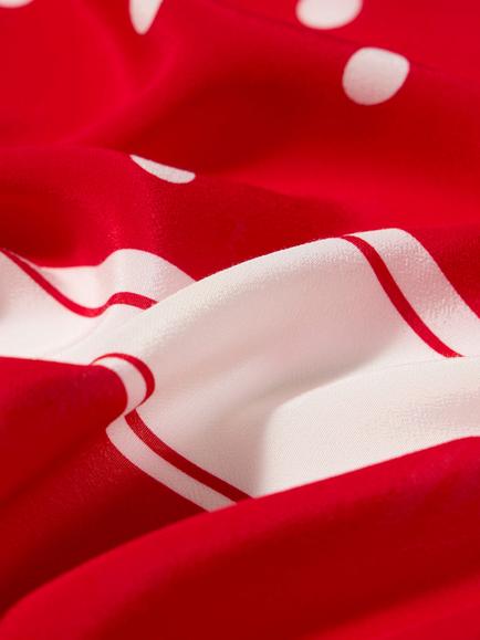 Mint Velvet Polka Dot Print Scarf, Red - view 2, Red