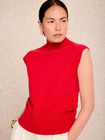 Mint Velvet Sleeveless Knit Top, Red, Red