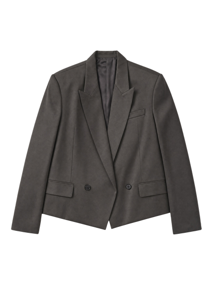 IRO Again Boxy Satin Blazer, Grey - view 2, Grey