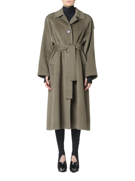 IRO Aqualung Double Faced Wool Cashmere Blend Coat, Green, Green