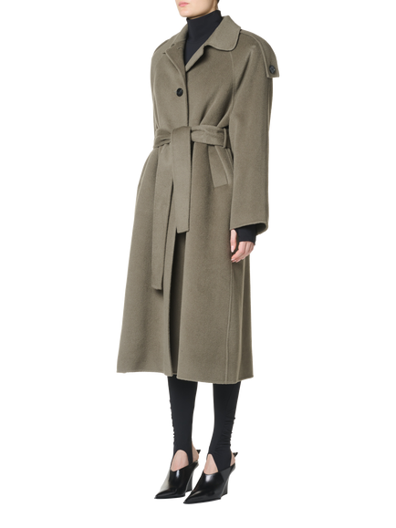 IRO Aqualung Double Faced Wool Cashmere Blend Coat, Green - view 2, Green