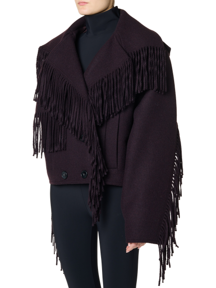 IRO Cropped Wool Blend Caban Jacket, Dark Red - view 2, Dark Red