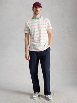 White Stuff Abersoch Cotton Stripe T-Shirt, Green/Multi, Green/Multi