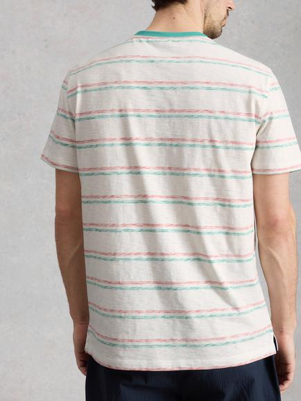 White Stuff Abersoch Cotton Stripe T-Shirt, Green/Multi - view 2, Green/Multi