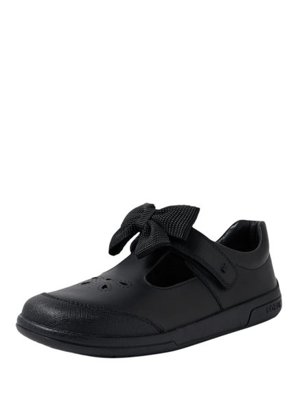 Bobux Kids' Bubbles Leather T-Bar School Shoes, Black - view 2, Black
