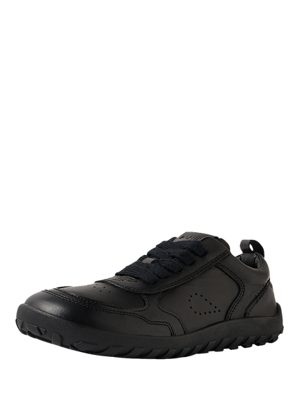 Bobux Kids' Neox Leather Trainer School Shoes, Black - view 2, Black