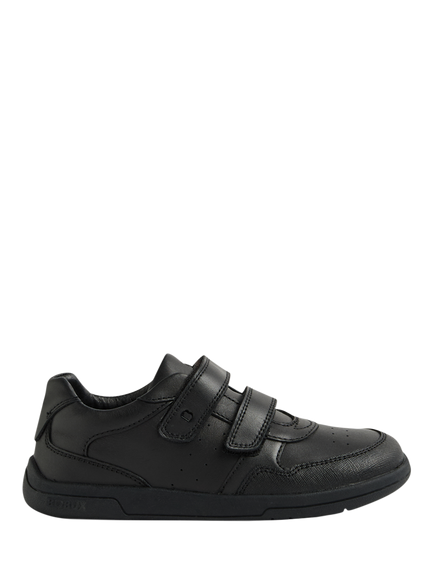 Bobux Kids' Scoot Leather School Trainer Shoes, Black, Black