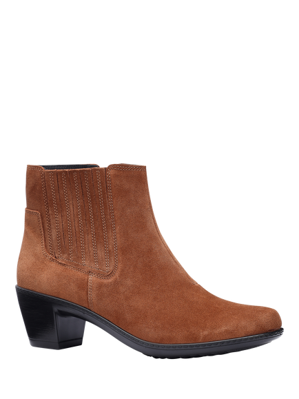 Hotter Aldine Suede Ankle Boots, Rich Tan - view 2, Rich Tan