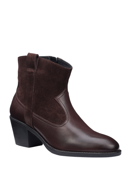 Hotter Colorado Leather Ankle Boots, Chocolate - view 2, Chocolate