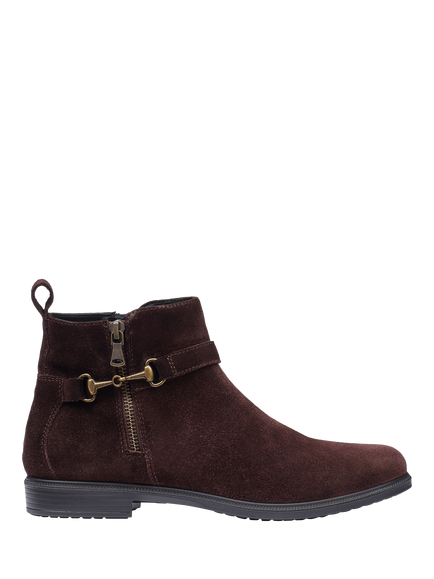 Hotter Iona Suede Ankle Boots, Chocolate