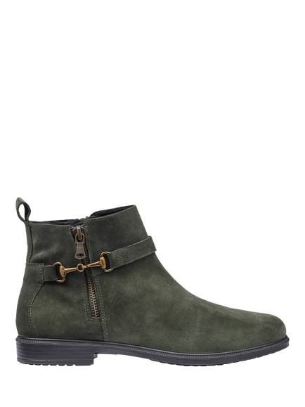 Hotter Iona Suede Ankle Boots, Forest Green