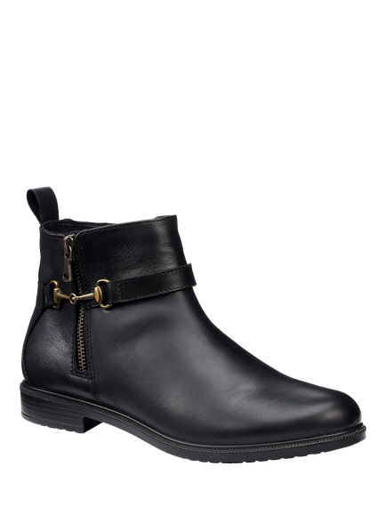 Hotter Iona Wide Fit Leather Ankle Boots, Black - view 2, Black
