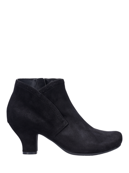 Hotter Opera Suede Dressy Ankle Boots, Black, Black