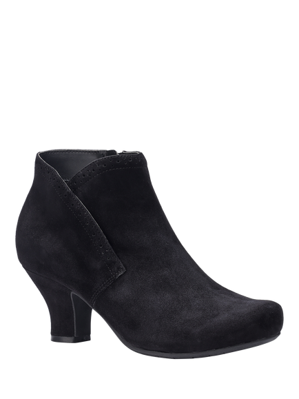 Hotter Opera Suede Dressy Ankle Boots, Black - view 2, Black