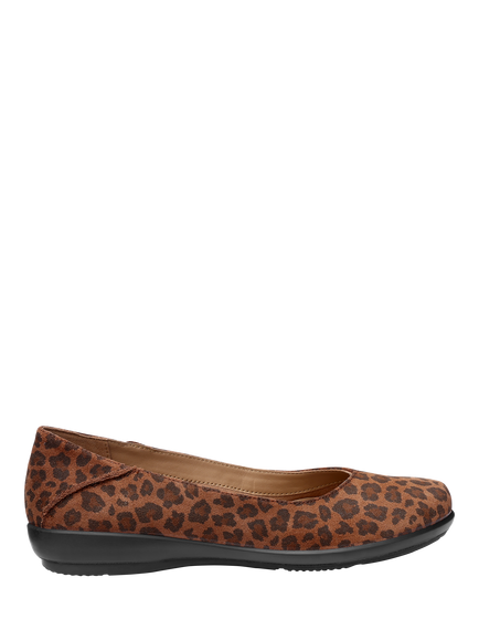Hotter Birdie Wide Fit Smart Leather Ballerina Flat Shoes, Multi
