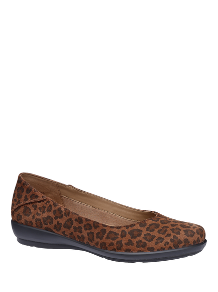 Hotter Birdie Wide Fit Smart Leather Ballerina Flat Shoes - view 2, Multi