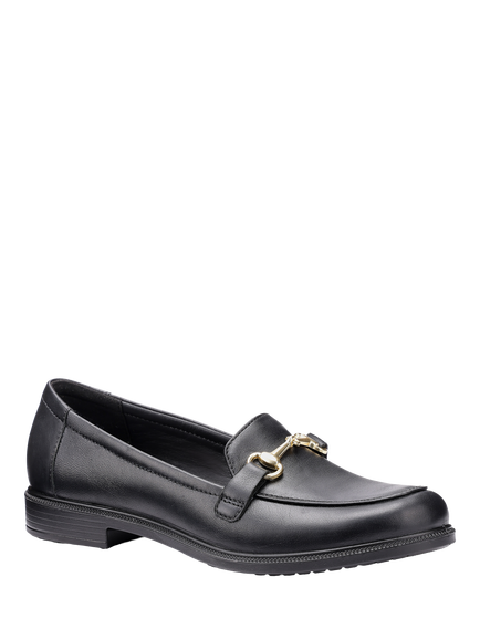 Hotter Clovelly Wide Fit Leather Loafers - view 2, Black