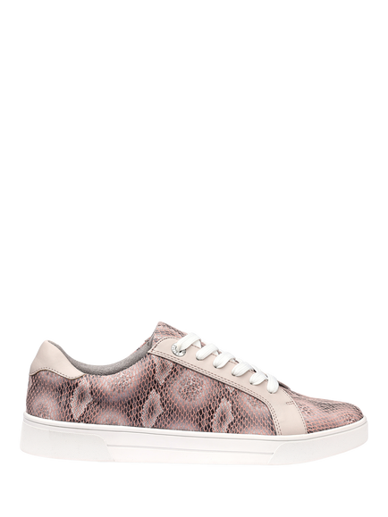 Hotter Eve Snake Print Trainers, Light Mink