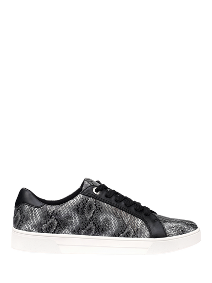 Hotter Eve Wide Fit Snake Print Trainers, Black, Black
