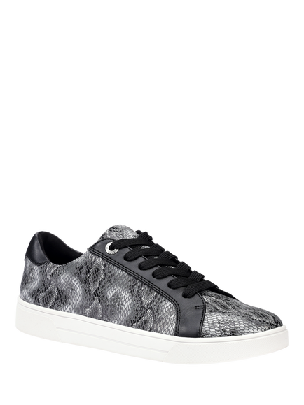 Hotter Eve Wide Fit Snake Print Trainers, Black - view 2, Black