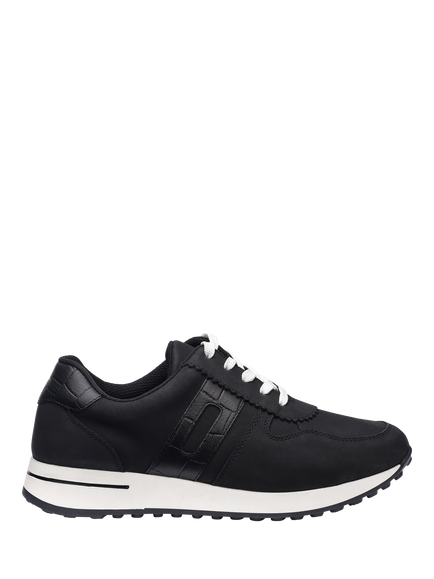 Hotter Revival Nubuck Trainers, Black, Black