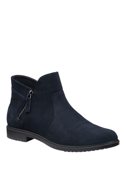 Hotter Ludlow Suede Ankle Boots, Navy - view 2, Navy