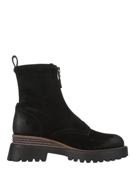 Sam Edelman Grove Suede Zip-Front Ankle Boots - view 2, Black