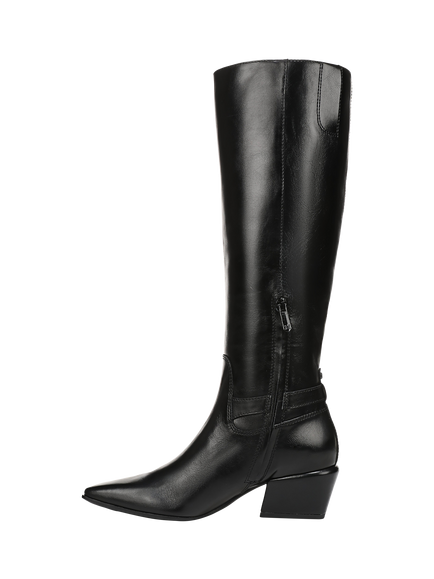 Sam Edelman Haisley Leather Blend Pointed Toe Knee High Boots, Black - view 2, Black